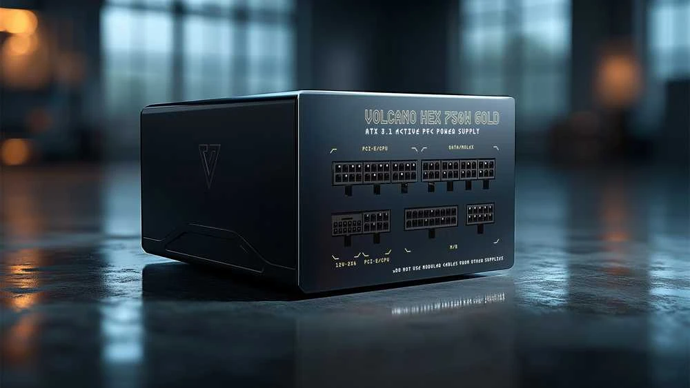 MODECOM maitinimo šaltinis VOLCANO HEX GOLD 750W ATX3.1