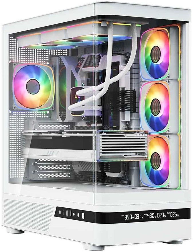 MODECOM Volcano Volcano AQ200 ARGB Midi Baltas