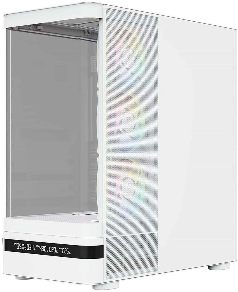 MODECOM Volcano Volcano AQ200 ARGB Midi Baltas