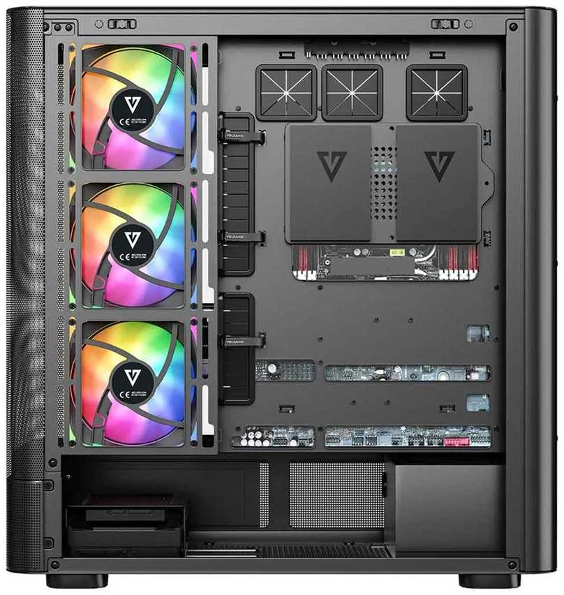 MODECOM Volcano Volcano AQ400 ARGB Midi Juodas