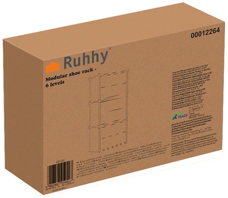 Regał Ruhhy Modulinė batų lentyna – 6 lygių