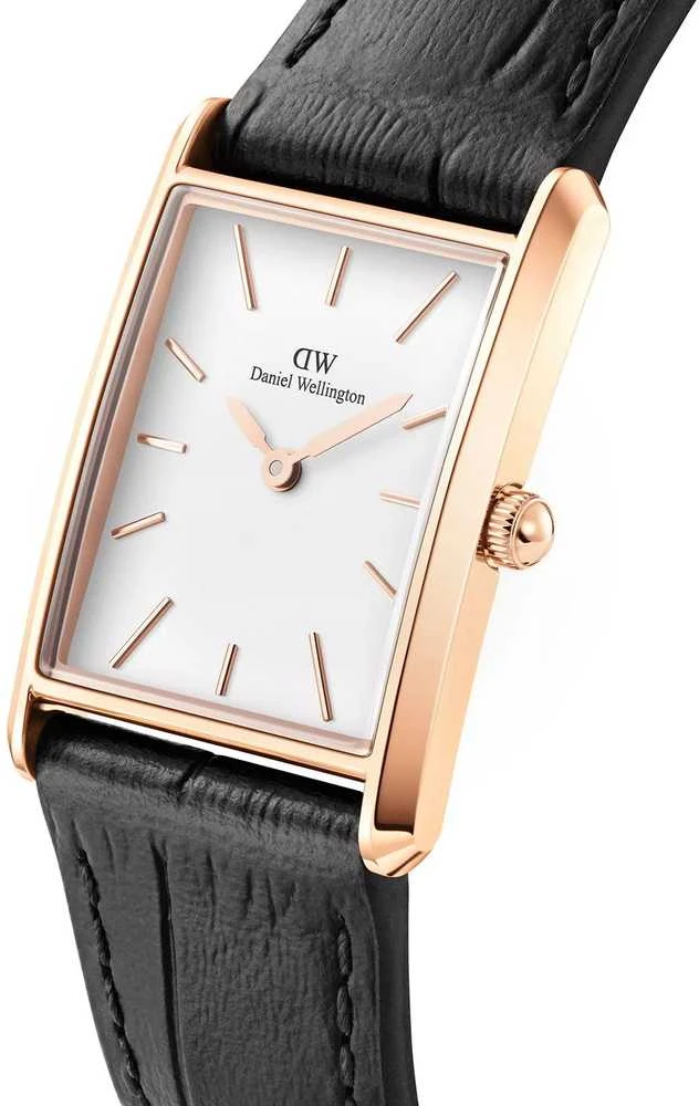 Moteriškas laikrodis DANIEL WELLINGTON Bound Juodas Crocodile Rose Gold 24mm DW00100698 + BOX