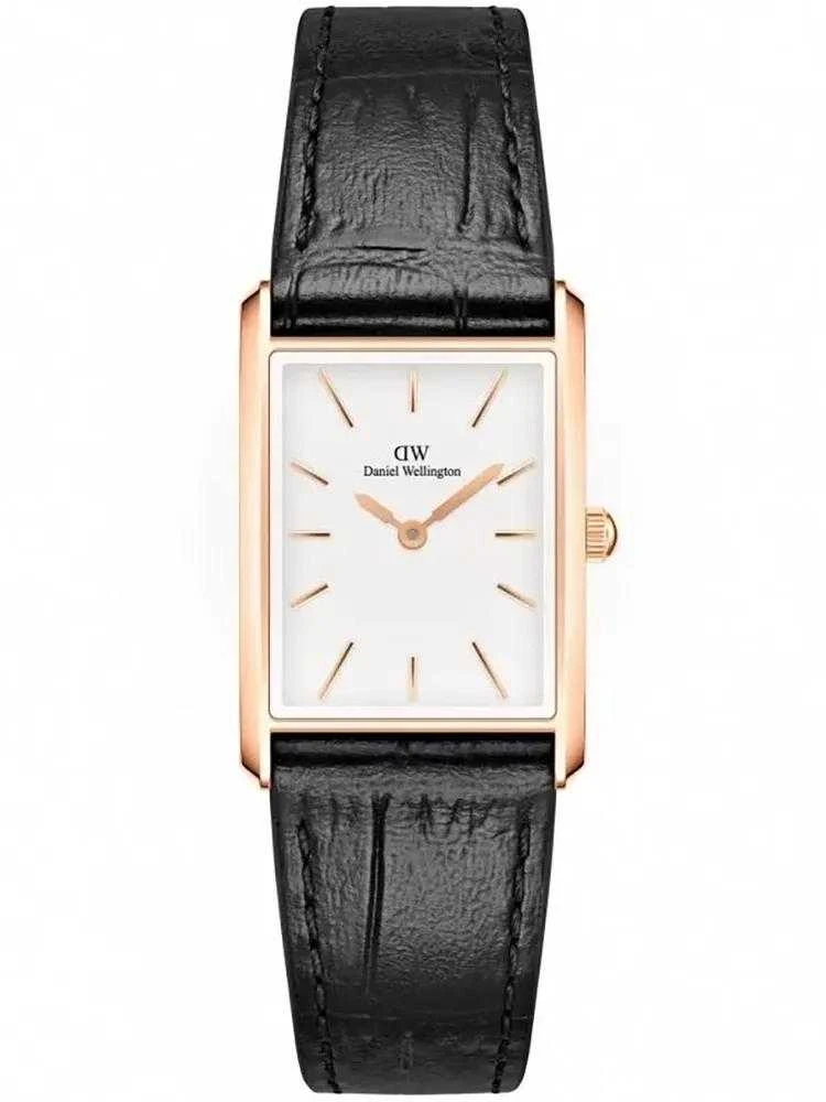 Moteriškas laikrodis DANIEL WELLINGTON Bound Juodas Crocodile Rose Gold 20mm DW00100693 + BOX