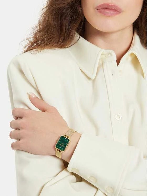 Moteriškas laikrodis DANIEL WELLINGTON Quadro Pressed Evergold Emerald 20mm DW00100561+ BOX (zw505m)