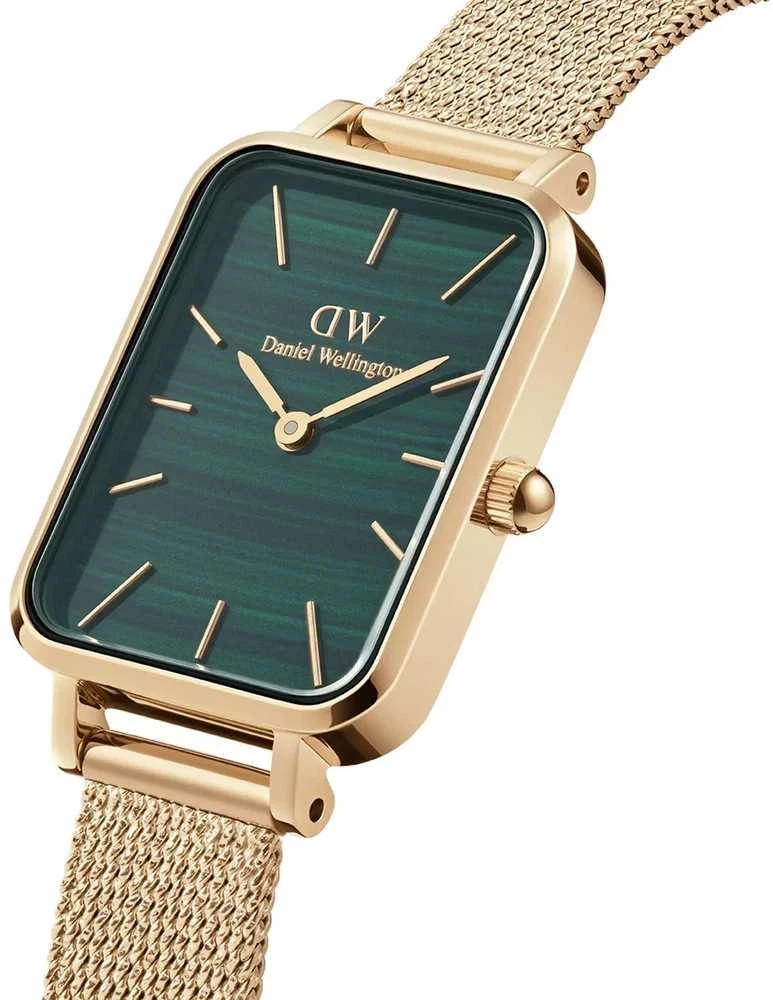 Moteriškas laikrodis DANIEL WELLINGTON Quadro Pressed Evergold Emerald 20mm DW00100561+ BOX (zw505m)