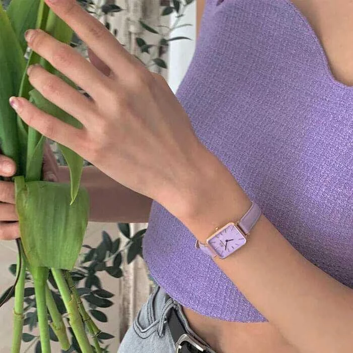 Moteriškas laikrodis DANIEL WELLINGTON Quadro Lavender Mop 20mm DW00100637 + BOX (zw521b)