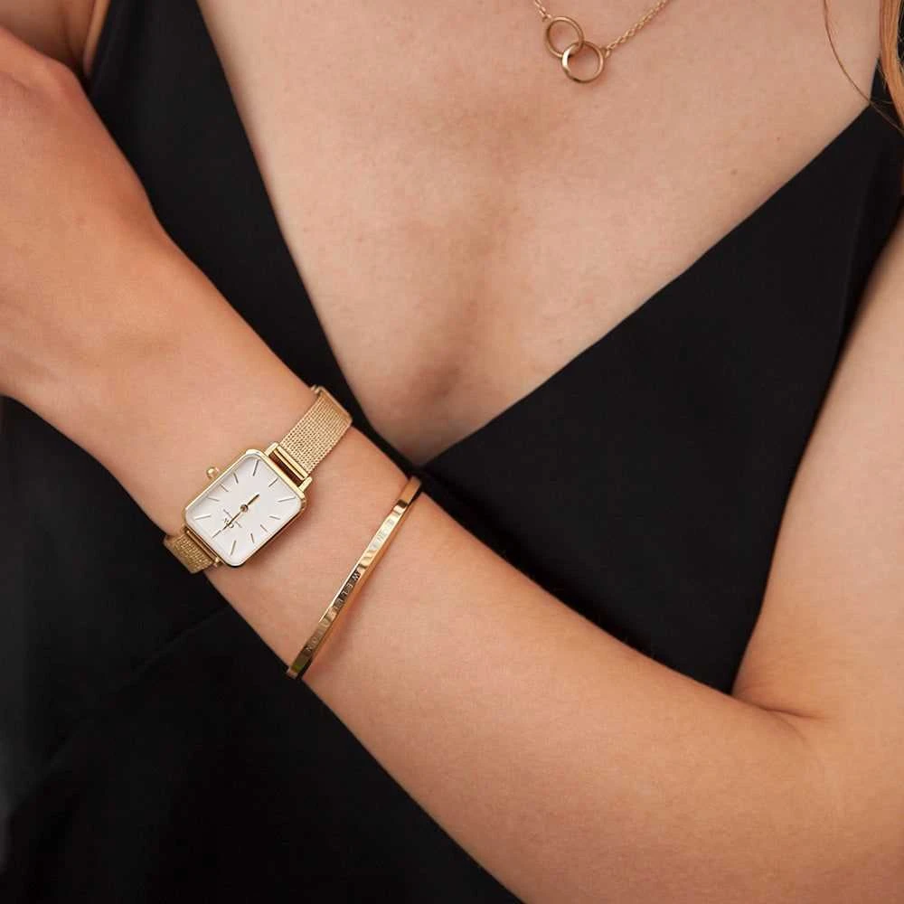 Moteriškas laikrodis DANIEL WELLINGTON Quadro Pressed Evergold 20mm DW00100556 + BOX (zw520a)