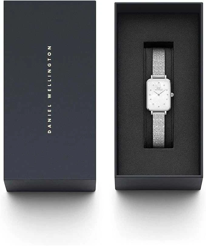MOTERIŠKAS LAIKRODIS DANIEL WELLINGTON Quadro Lumine presuotas pianinas 20mm DW00100580 + DĖŽĖ (zw519c)