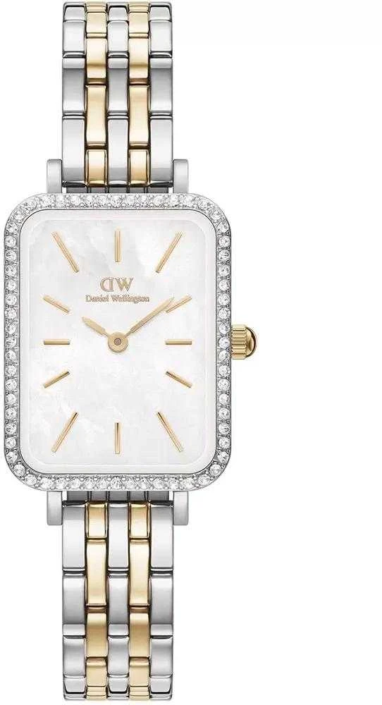 Moteriškas laikrodis DANIEL WELLINGTON Quadro Lumine Bezel 5-Link Two-Tone DW00100671 + BOX (zw519g)