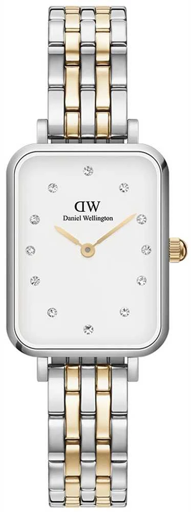 Moteriškas laikrodis DANIEL WELLINGTON Quadro Lumine 5 jungčių dviejų tonų 20 mm DW00100625 + BOX (zw519f)