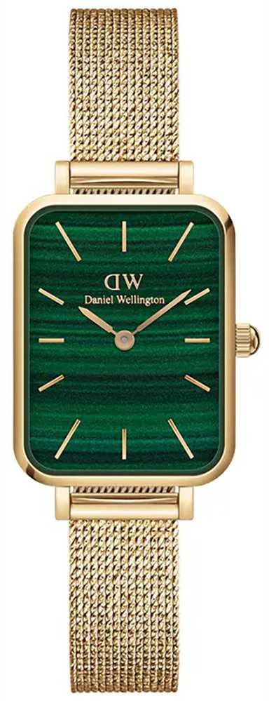 Moteriškas laikrodis DANIEL WELLINGTON Quadro Pressed Evergold Emerald 20mm DW00100561+ BOX (zw505m)