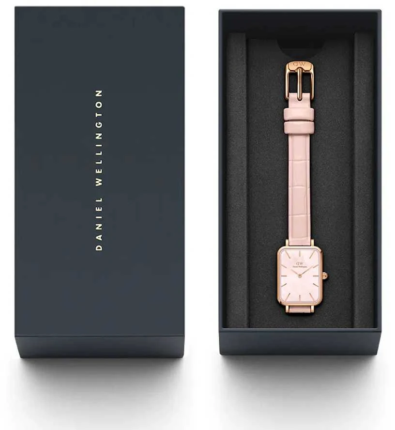 Moteriškas laikrodis DANIEL WELLINGTON Quadro Pressed Melrose Pearl 20mm DW00100508 + BOX (zw521a)