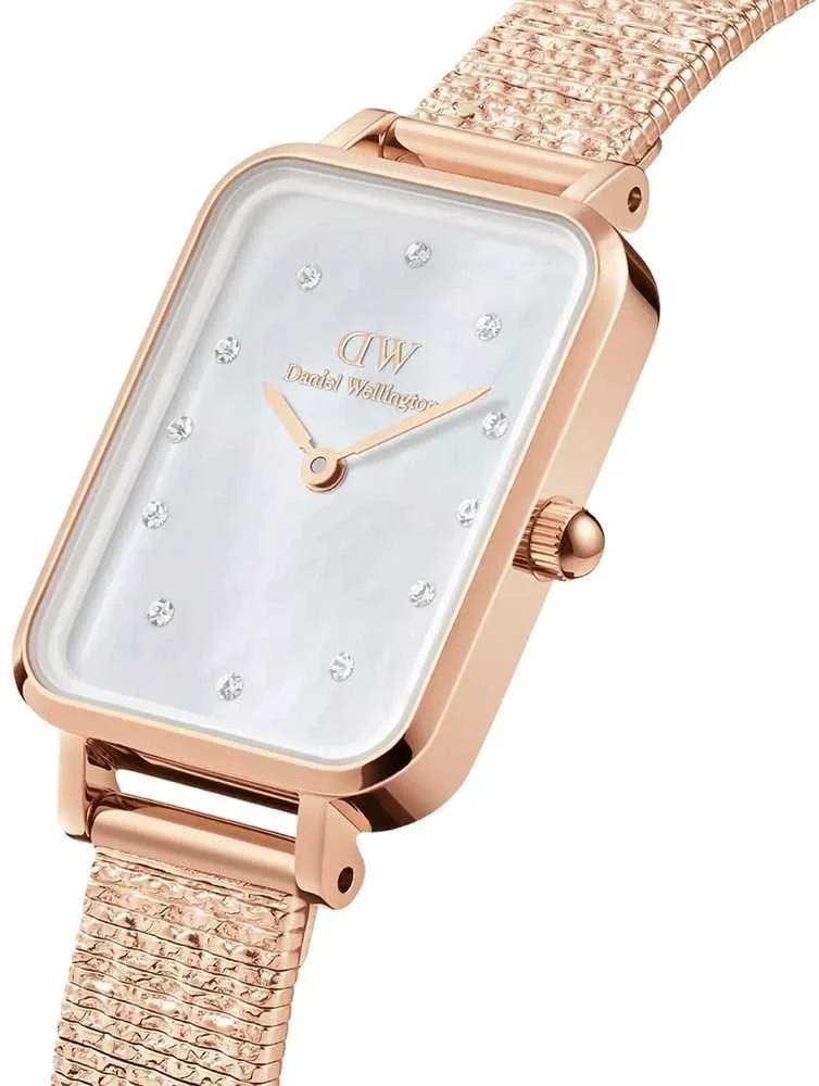 Moteriškas laikrodis DANIEL WELLINGTON Quadro Lumine Pressed Piano 20mm DW00100578 + BOX (zw519b)