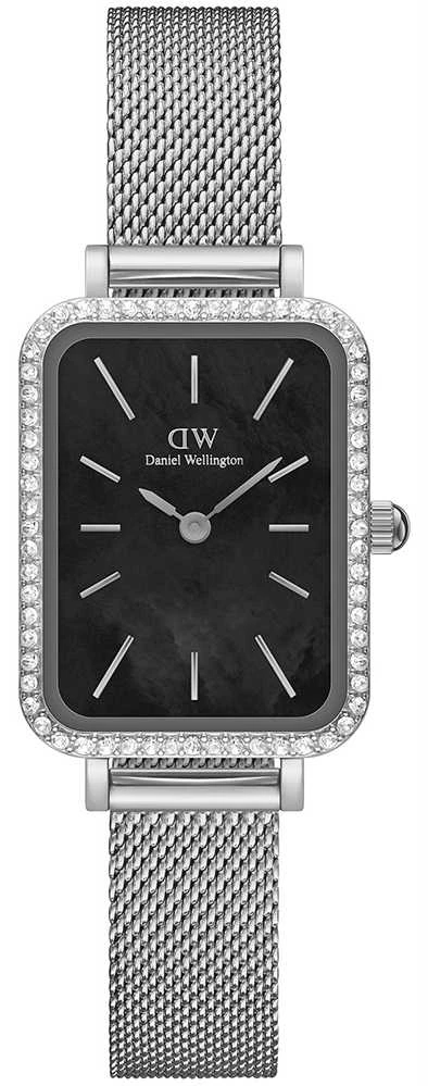 Moteriškas laikrodis DANIEL WELLINGTON Quadro Sidabrinis Mesh DW00100667 + BOX (zw519k)