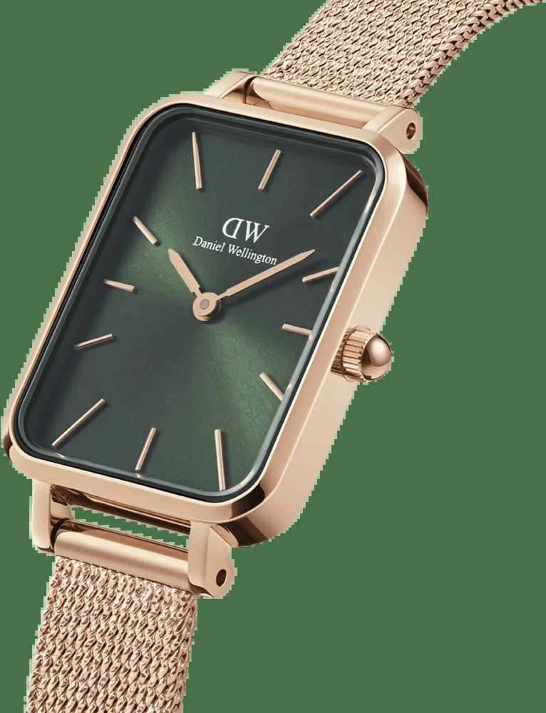 Moteriškas laikrodis DANIEL WELLINGTON Quadro Pressed Melrose Emerald 20mm DW00100445+ DĖŽUTĖ (zw505n)