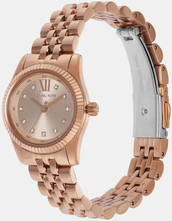 „Moteriškas laikrodis MICHAEL KORS MK4739 Lexington Peve“ rožinio aukso spalvos nerūdijančio plieno 26 mm + dėžutė
