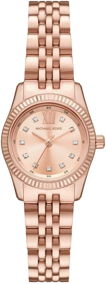 „Moteriškas laikrodis MICHAEL KORS MK4739 Lexington Peve“ rožinio aukso spalvos nerūdijančio plieno 26 mm + dėžutė