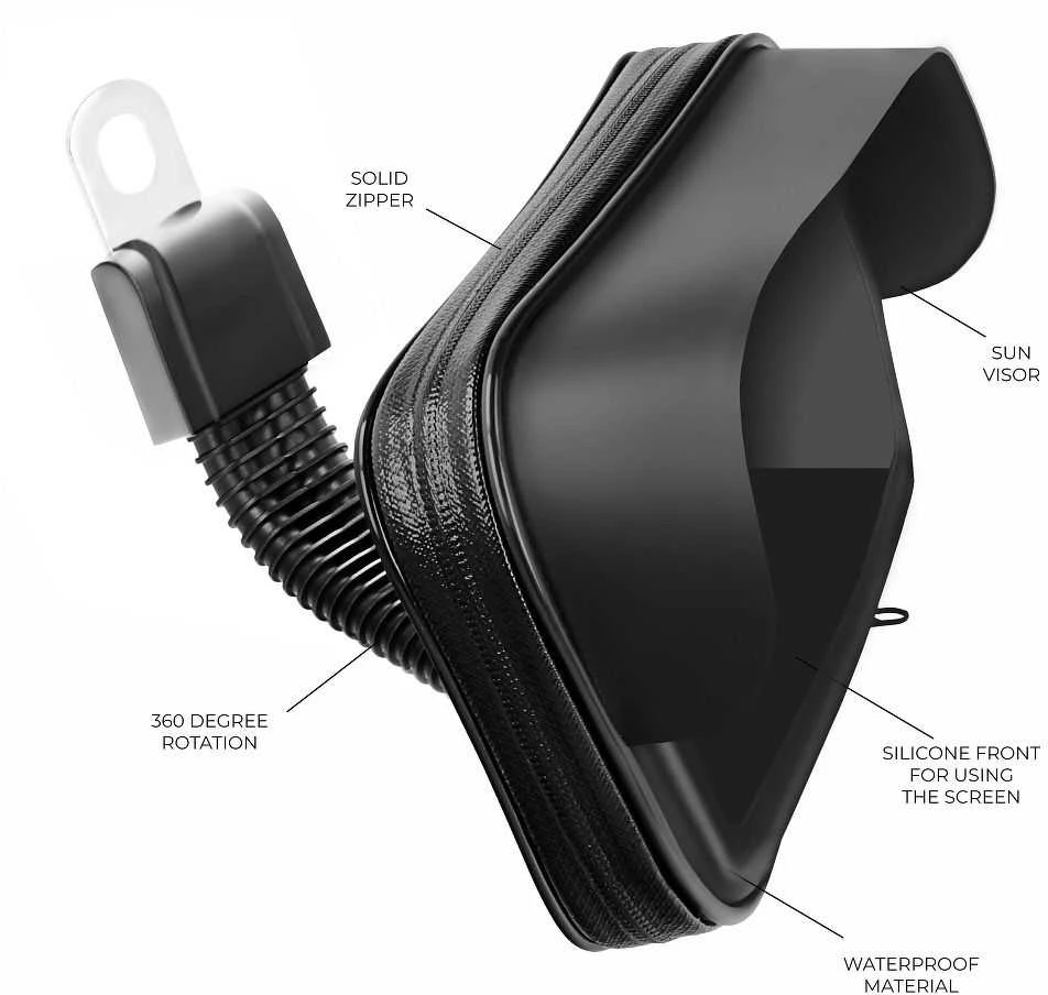 Harman Kardon Oem motociklo laikiklis vandeniui atsparus su užtrauktuku ir gaubtu ( 4,8" - 5,5" ) juodas