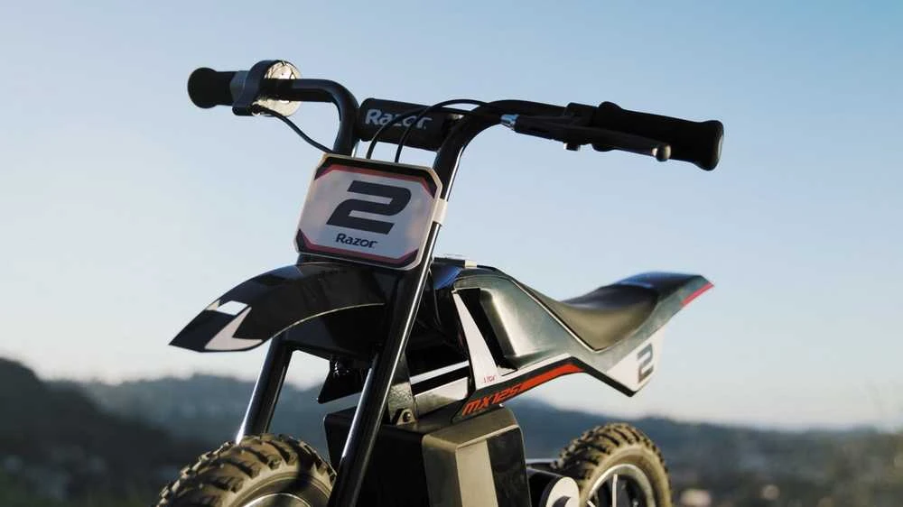 Razor MX125 +DECALS Dirt Bike, ES, juodas, ličio baterija