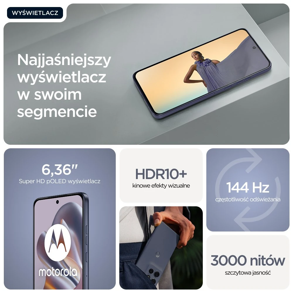 Išmanusis telefonas Motorola Moto Edge 60 Neo 5G | 8 / 256 GB | Pilkas