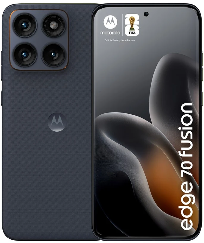 „Motorola edge 70 fusion“ 17,2 cm (6,78 colio) dviejų SIM kortelių „Android 16.0“ 5G USB C tipo 12 GB 256 GB 7000 mAh Juodas