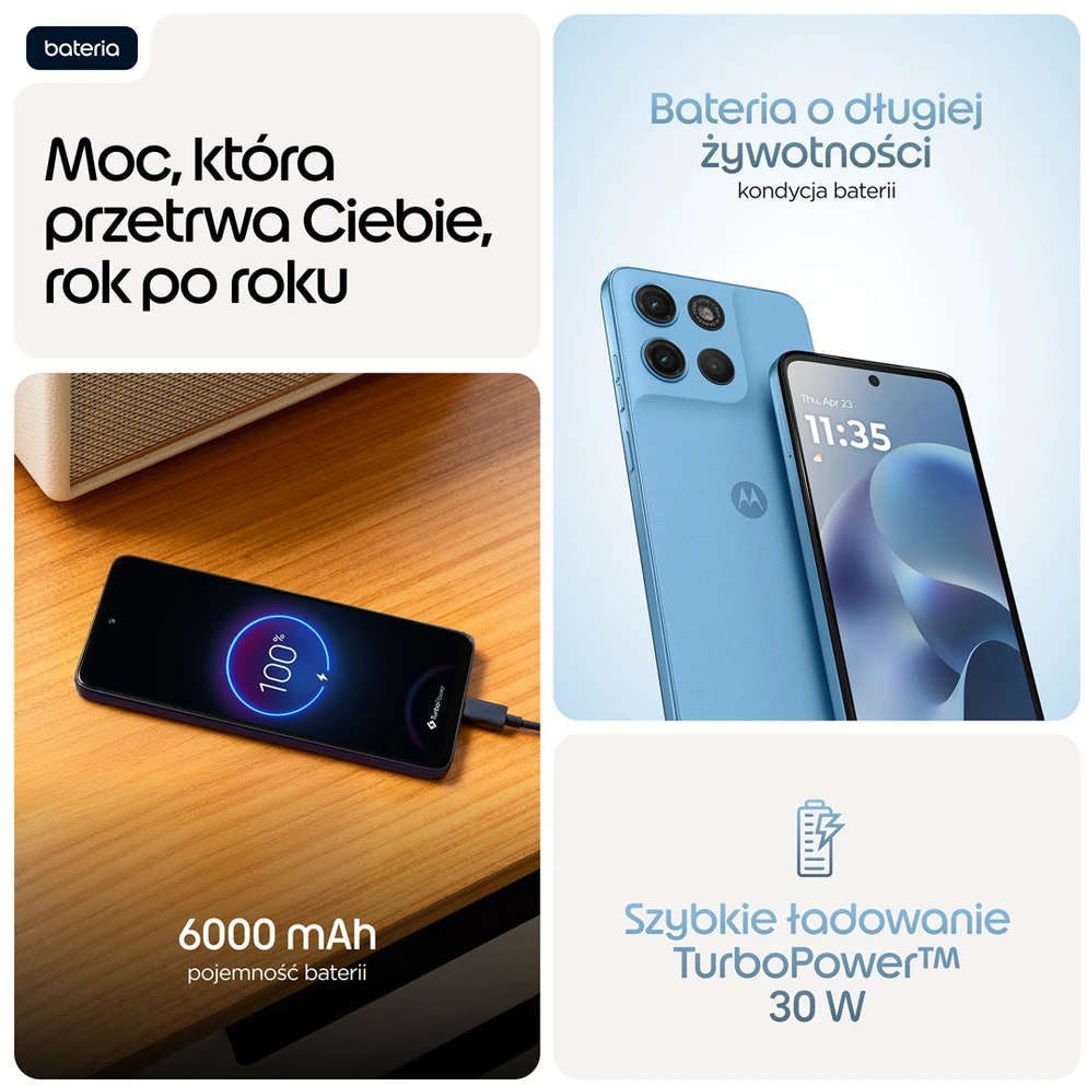 Motorola moto g17 power 17.1 cm (6.72") Hybrid Dual SIM Android 15 USB Type-C 8 GB 256 GB 6000 mAh Mėlyna