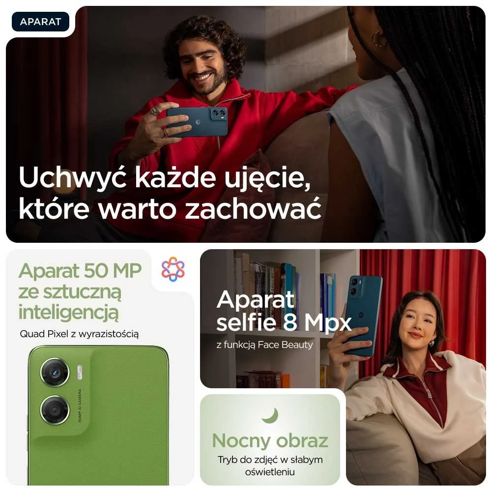 „Motorola Moto G06“ 17,5 cm (6,88 colio) Dviguba SIM kortelė „Android 15“ 4G USB C tipo 4 GB 256 GB 5200 mAh Žalias