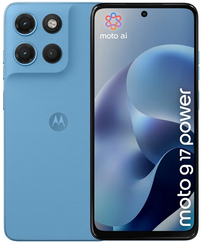 „Motorola Moto G17 Power“ 17,1 cm (6,72 colio) hibridinis dviejų SIM kortelių „Android 15“ USB C tipo 8 GB 256 GB 6000 mAh Mėlyna