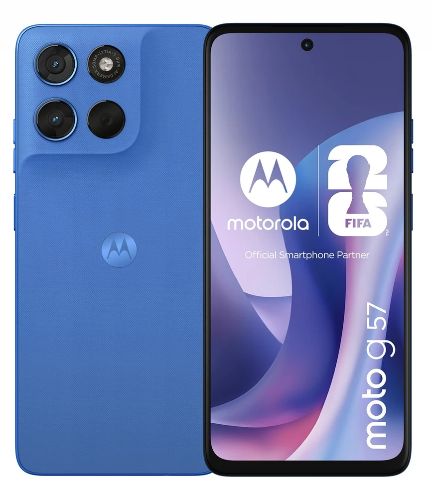 Motorola moto g57 17,1 cm (6,72 colio) Dviguba SIM kortelė „Android 16.0“ 5G USB C tipo 8 GB 256 GB 5200 mAh Mėlyna