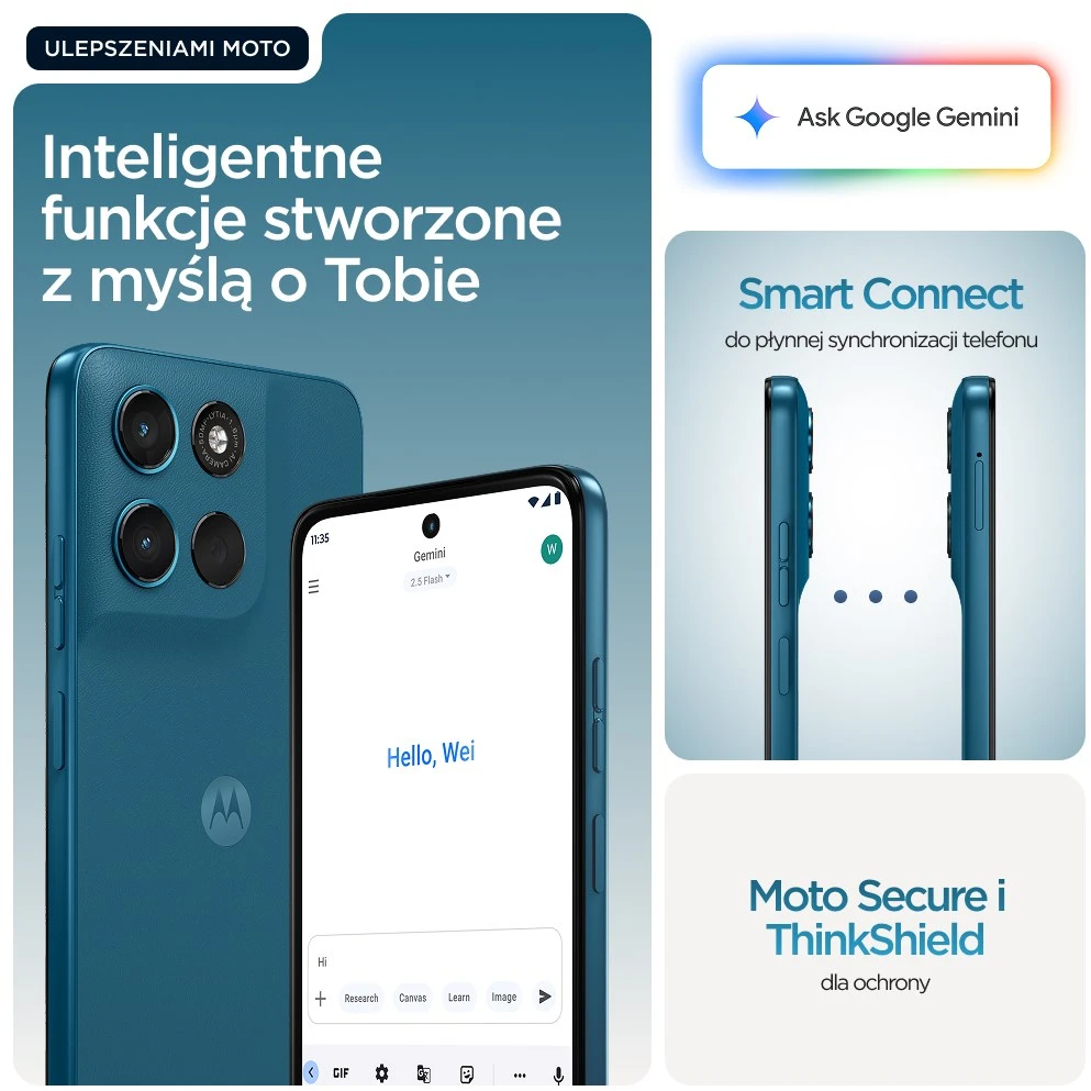 „Motorola Moto G57 Power“ 17,1 cm (6,72 colio) Dviguba SIM kortelė „Android 16.0“ 5G USB C tipo 12 GB 256 GB 7000 mAh Mėlyna