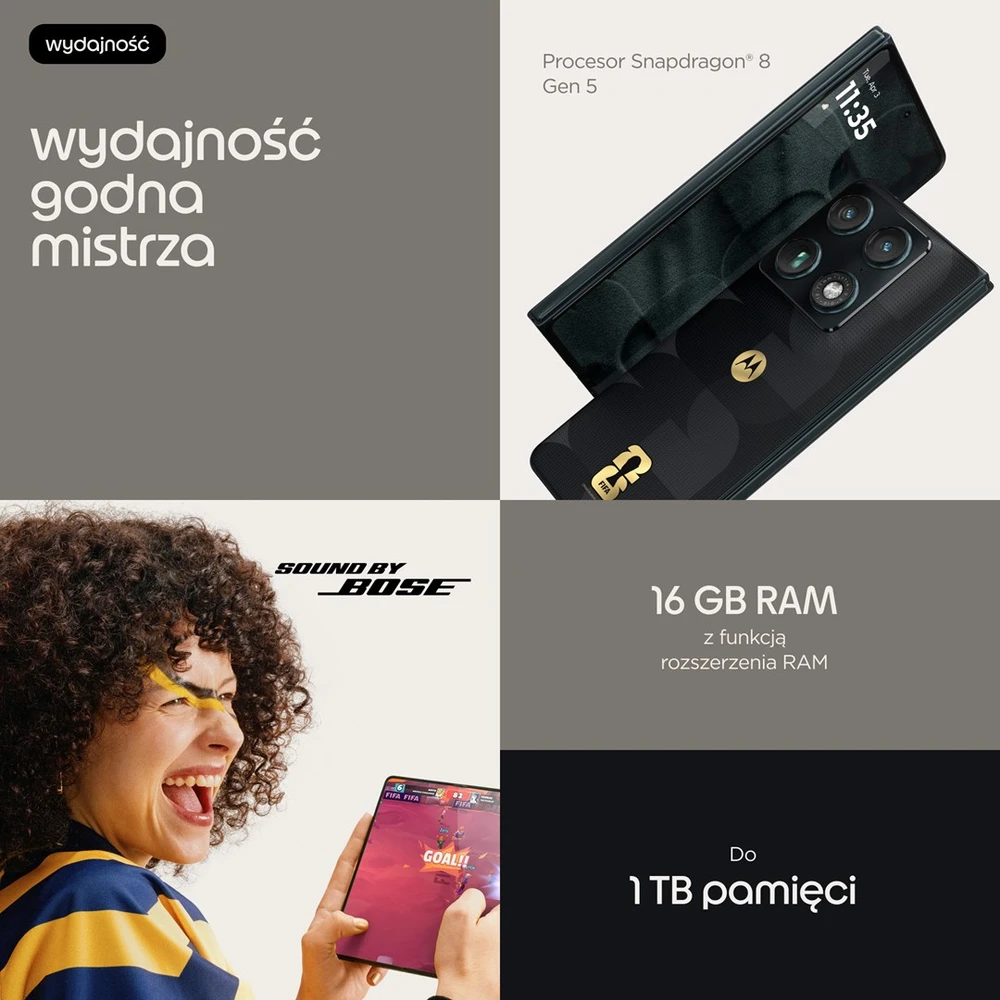 Motorola „razr fold“ 20,6 cm (8,09 colio) dviejų SIM kortelių „Android 16.0“ 5G USB C tipo 16 GB 512 GB 6000 mAh Juodas