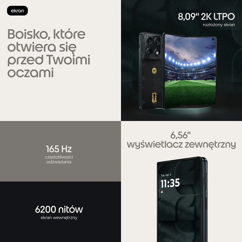 Motorola „razr fold“ 20,6 cm (8,09 colio) dviejų SIM kortelių „Android 16.0“ 5G USB C tipo 16 GB 512 GB 6000 mAh Juodas