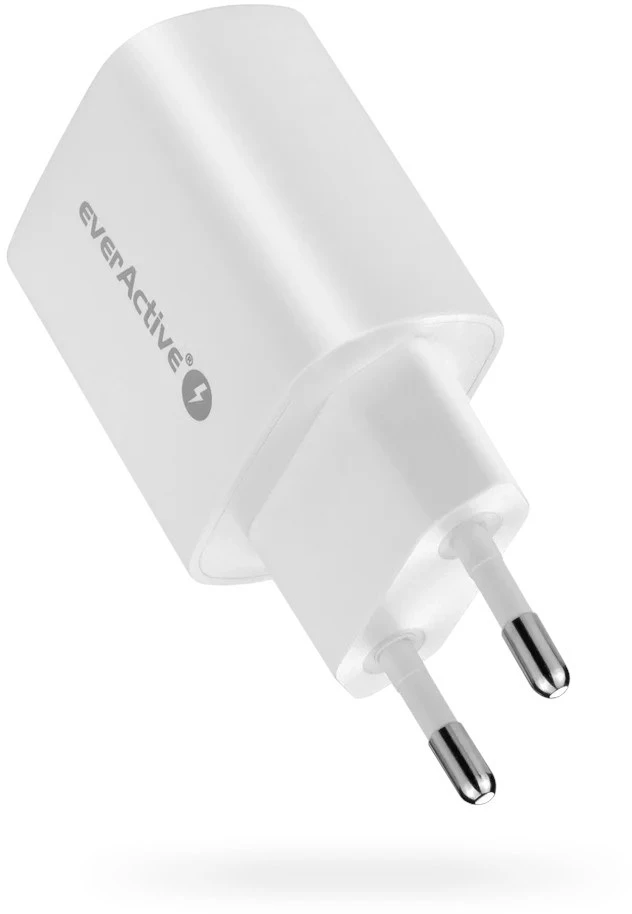 MS USB Įkroviklis - everActive SC-220 12W Dviejų USB-A prievadų Išmanusis Įkrovimas, Balta
