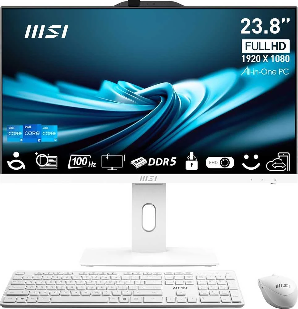 Stacionarus kompiuteris MSI PRO AP242P 14M-691EU Intel Core i5-14400 23,8 colio FHD 2x8GB DDR5 512GB PCIe NVMe Wi-Fi 6E+BT W11P