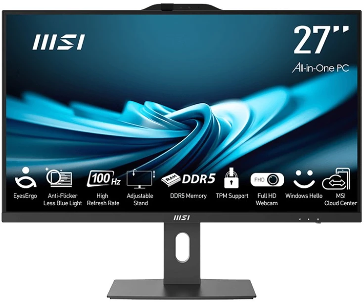 MSI AIO PRO AP272P 14M-886XEU i7-14700 27" IPS LED FHD neliečiamas ekranas su apsauga nuo akinimo 16 GB SSD 1 TB M.2 AX211 WiFi 6E be OS Juodas