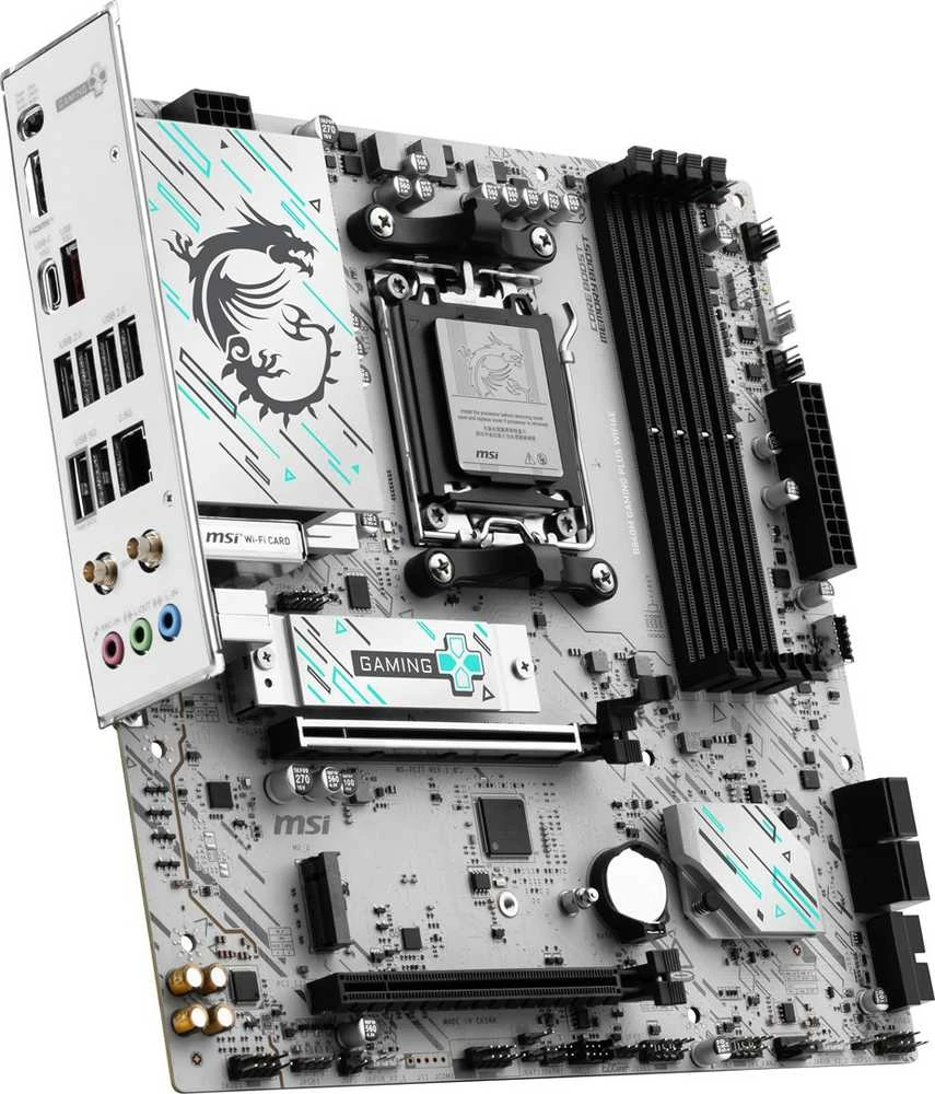 Pagrindinė plokštė MSI B840M GAMING PLUS WIFI6E | Procesorių šeima AMD | Procesoriaus lizdas AM5 | DDR5 | Palaikomos standžiojo disko sąsajos SATA, M.2 | SATA jungčių skaičius 4