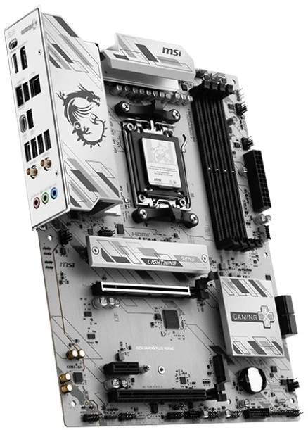 Pagrindinė plokštė MSI B850 GAMING PLUS WIFI6E | Procesorių šeima AMD | Procesoriaus lizdas AM5 | DDR5 | Palaikomos standžiojo disko sąsajos SATA, M.2 | SATA jungčių skaičius 4
