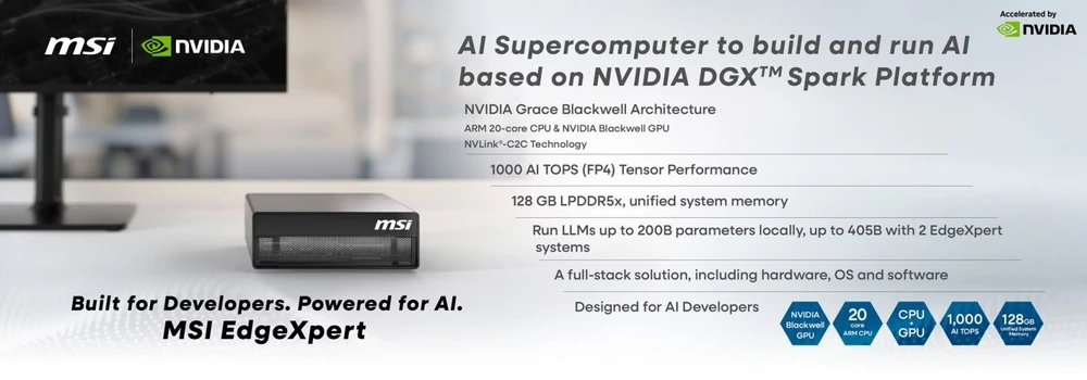 MSI EdgeXpert NVIDIA GB10 | RAM 128GB | 4TB SSD