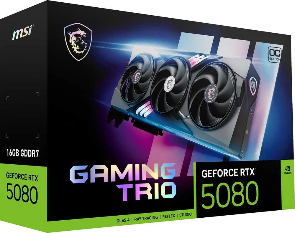 Vaizdo plokštė MSI GeForce RTX 5080 16G GAMING TRIO OC DLSS4