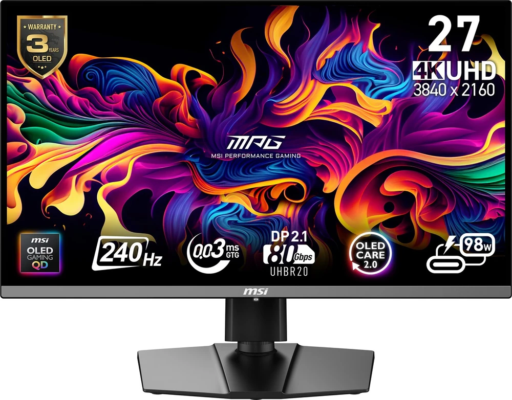 Monitorius MSI MPG 272URX | 240Hz | 4K | 26.5'' | Tandem QD OLED | 0.03 ms