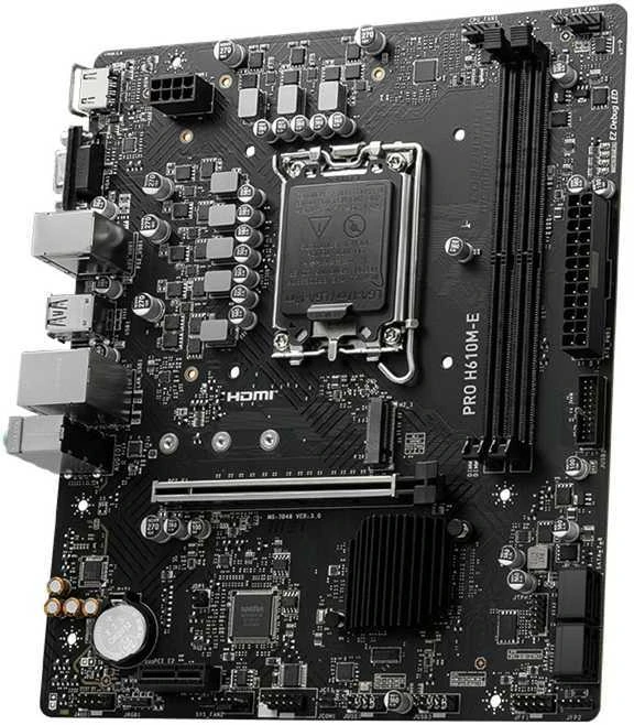 Pagrindinė plokštė MSI PRO H610M-E Intel H610 LGA1700 2XDDR5 VGA HDMI Matx