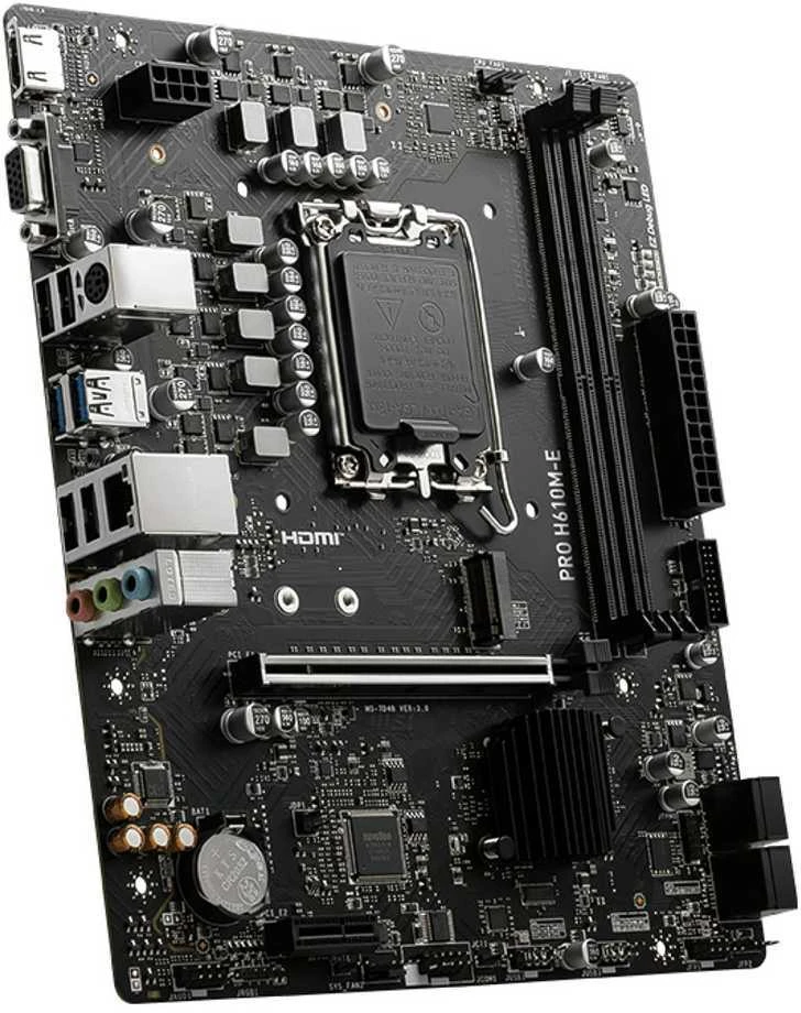 Pagrindinė plokštė MSI PRO H610M-E Intel H610 LGA1700 2XDDR5 VGA HDMI Matx