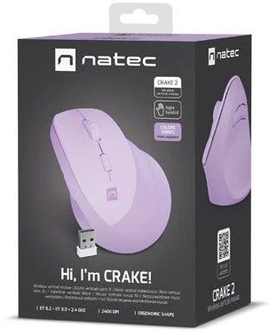 NATEC Crake 2 pelė Universal dešinei rankai RF belaidė + Bluetooth Optinė 2400 DPI