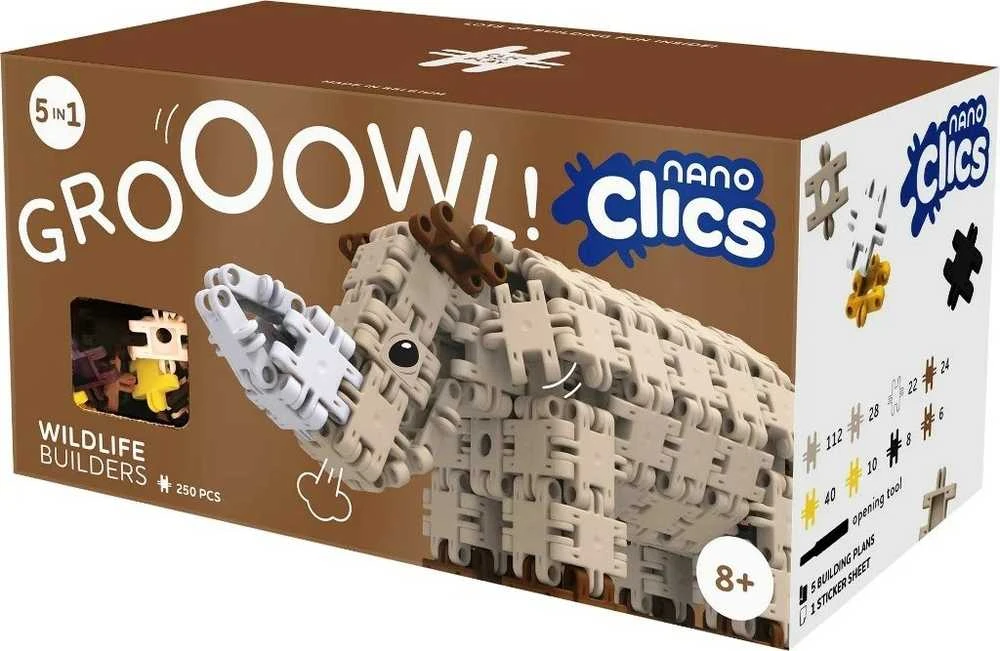 Clics toys „Nano Clics“ konstruktoriai – laukinės gamtos statytojai – 250 elementų (NC006)
