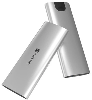 NATEC RHINO M.2 NVME LITE EXTERNAL SSD ENCLOSURE USB-C 3.2 GEN 2 ARCTIC Sidabrinis