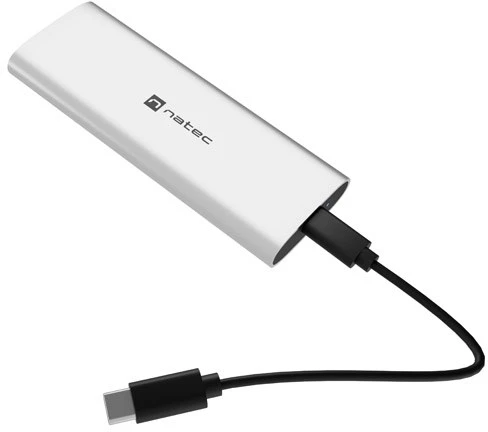 NATEC RHINO M.2 NVME LITE EXTERNAL SSD ENCLOSURE USB-C 3.2 GEN 2 ARCTIC Sidabrinis
