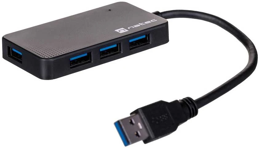 NATEC NHU-1342 Hub USB 3.0 Moth 4-jungtys Juodas