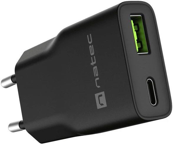 NATEC NUC-2377 mobiliojo įrenginio įkroviklis universalus juodas AC greitasis įkrovimas patalpose