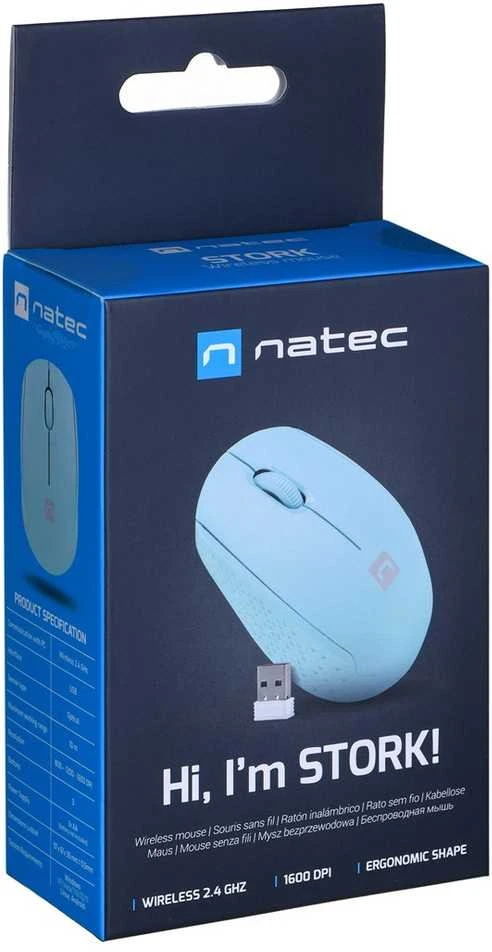 Kompiuterio Pelė - NATEC STORK Belaidė Optinė 1600 DPI USB Type-A Ambidextrinė
