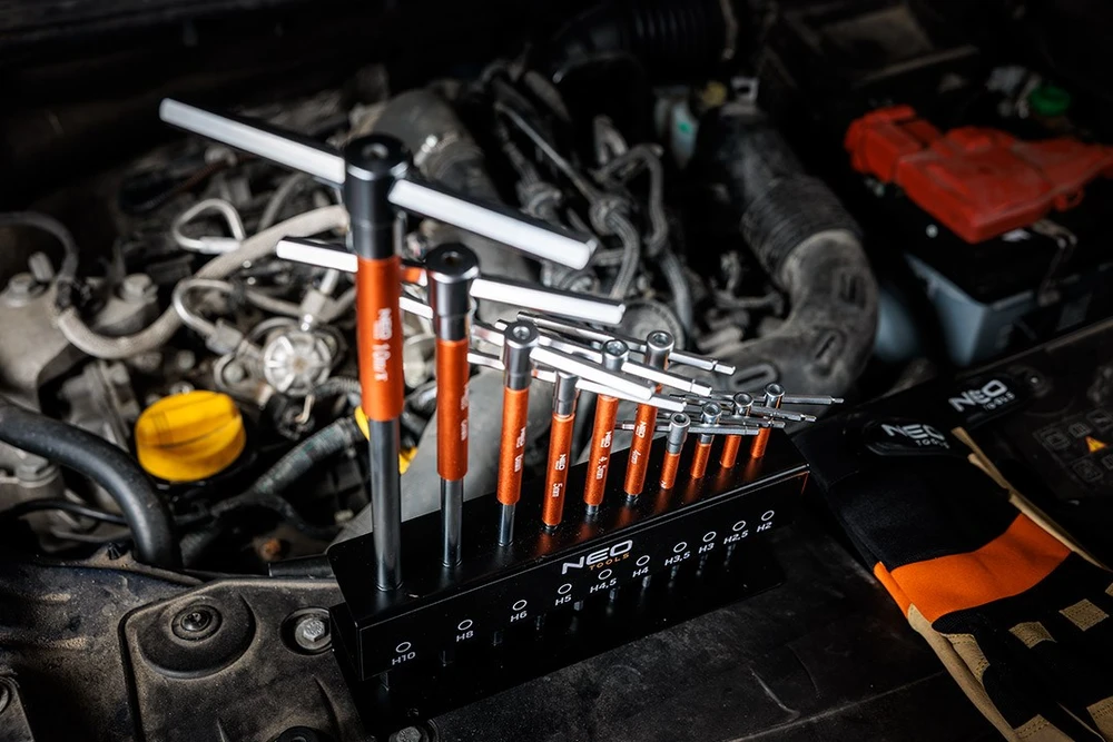 Neo Tools Klucze Smeigtukų raktai 2-10 mm, 10 vnt. rinkinys lentynėlėje